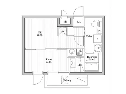 アーバンパーク東向島(1DK/1階)の間取り写真