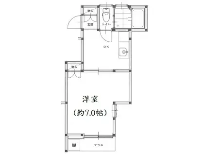 ELAIA 168(1DK/1階)の間取り写真