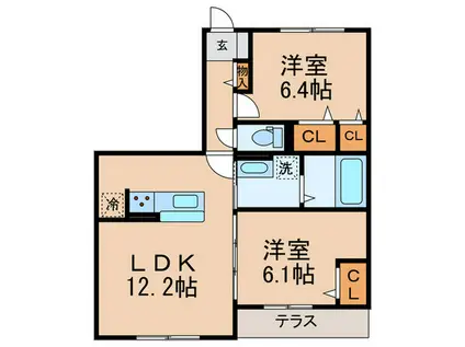 FORTUNA(2LDK/1階)の間取り写真