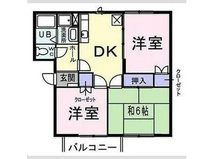 アビタシオン・プランセス(3DK/1階)の間取り写真