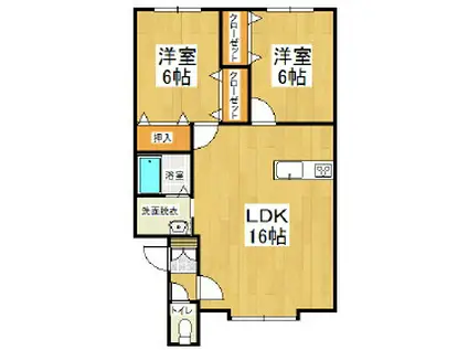 Mハイツ美園5(2LDK/1階)の間取り写真