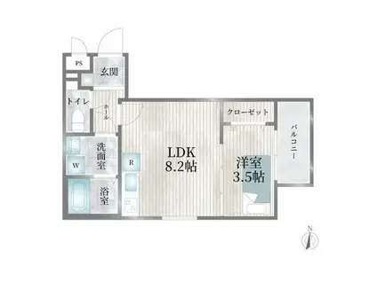 CHERIM浄心イースト(1LDK/3階)の間取り写真