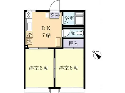 ライブコア神立C棟(2DK/2階)の間取り写真