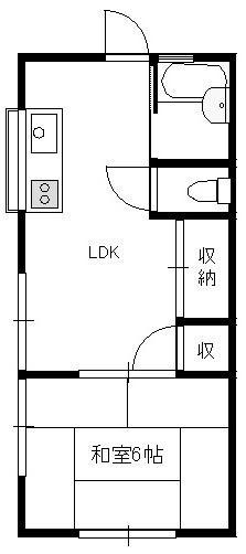 みのり荘(1LDK/1階)の間取り写真