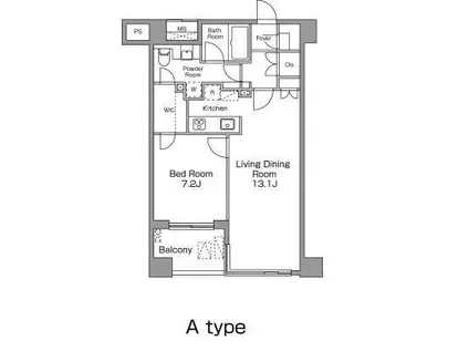 レジディア恵比寿南(1LDK/5階)の間取り写真