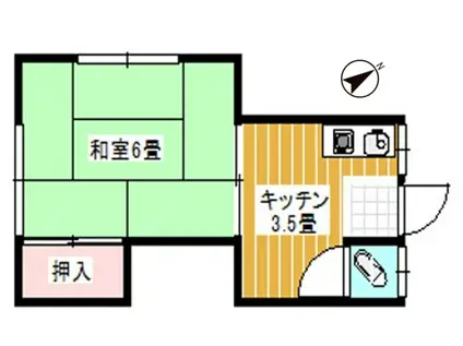あすなろ荘(1K/2階)の間取り写真