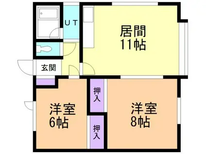 メゾン美登里(2LDK/2階)の間取り写真