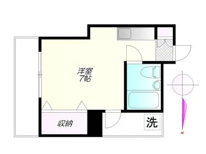 ハイツ北岡(1K/4階)の間取り写真