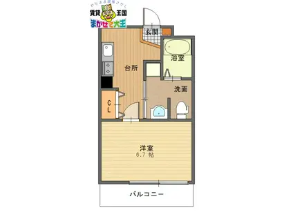 Jプレイス宝町(1K/8階)の間取り写真