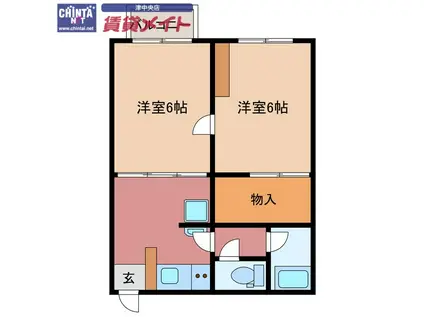 コーポTOKI(2DK/1階)の間取り写真