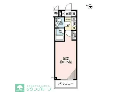 プレール・ドゥーク中板橋II(1K/3階)の間取り写真