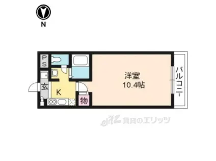 バレンシア花(1K/1階)の間取り写真