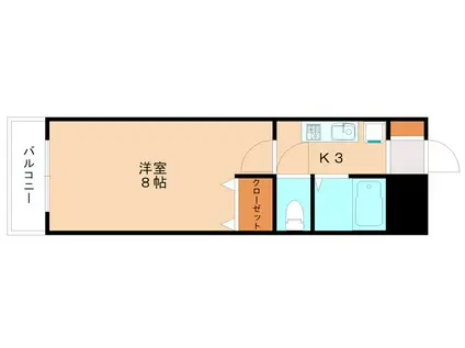 プレアール明和町(1K/9階)の間取り写真