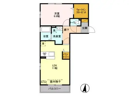 アルシオン A(1LDK/2階)の間取り写真