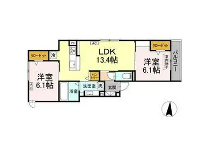 クレアクレール(2LDK/3階)の間取り写真