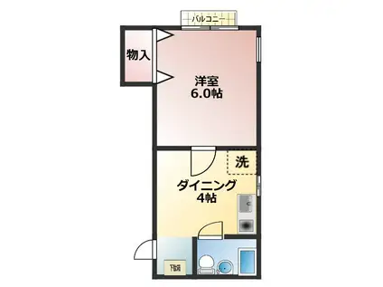 PASAR(1DK/1階)の間取り写真