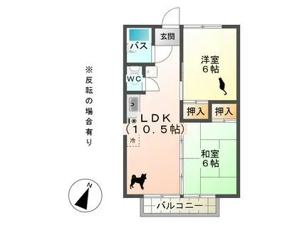 アーバンハイツ(2LDK/2階)の間取り写真