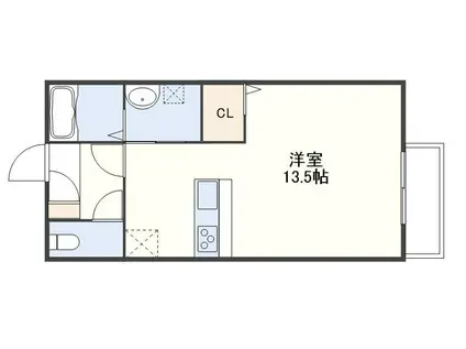 ジュ シ サン ハウス巨勢(ワンルーム/2階)の間取り写真