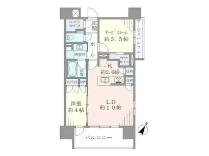 イニシアイオ西麻布(1SLDK/11階)の間取り写真