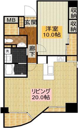 ディアシティ赤羽(1LDK/4階)の間取り写真