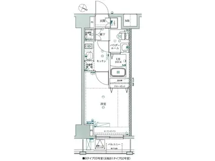スパシエ横浜大通公園(1K/6階)の間取り写真
