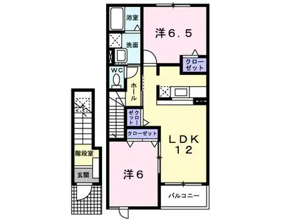 GREEN STAGE 山王(2LDK/2階)の間取り写真