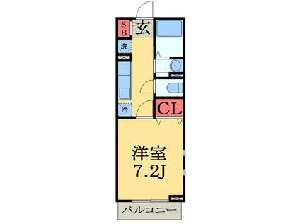 ソレイユ ヴィラ(1K/2階)の間取り写真