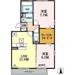 グレイスSE(2LDK/1階)の間取り写真