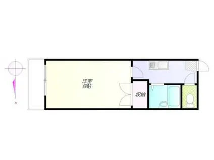 第2天貝コーポ(1K/1階)の間取り写真