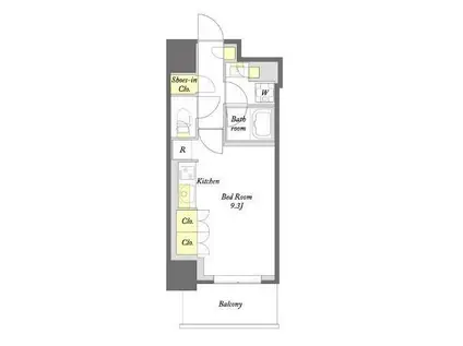 プライムメゾン板橋(ワンルーム/13階)の間取り写真