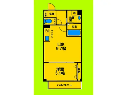 ナット ショウジャク-NUT SYOJAKU-(1LDK/2階)の間取り写真