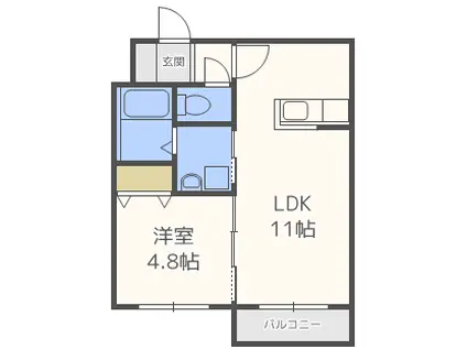 MTガーデンノース(1LDK/2階)の間取り写真