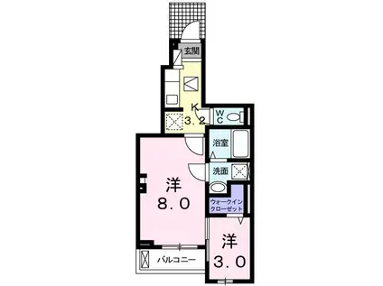 ツリージェイKKR(2K/1階)の間取り写真