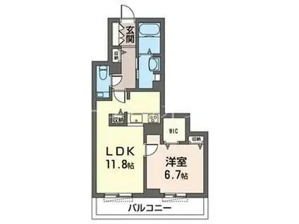 GRAND HILL(1LDK/2階)の間取り写真