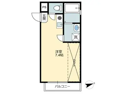 シュリットコート(ワンルーム/1階)の間取り写真