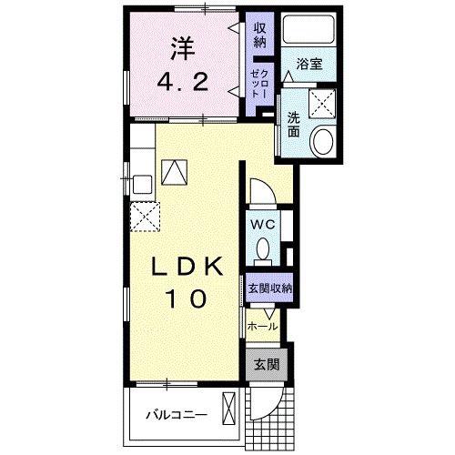 エトワール伏山(1LDK/1階)の間取り写真