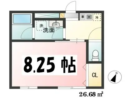 グリシーナ(1K/1階)の間取り写真