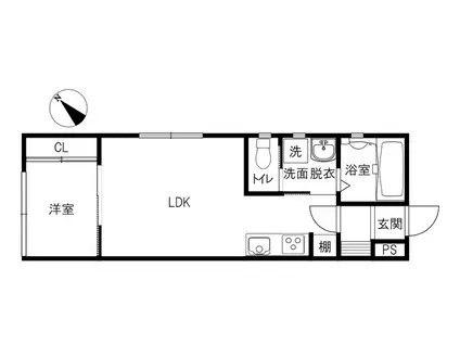 リッチ・グー(1LDK/1階)の間取り写真