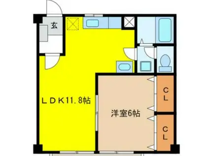 ジュネスAN(1LDK/1階)の間取り写真