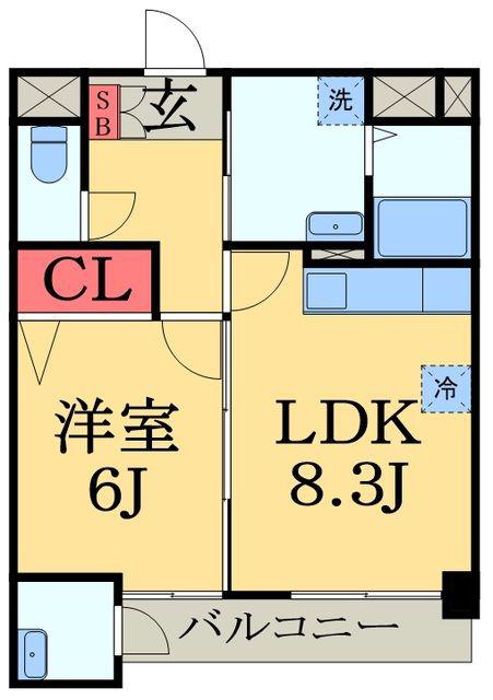 リバティ寿(1LDK/1階)の間取り写真