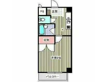 MUSE MIZUHO(1K/2階)の間取り写真