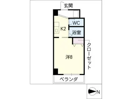 グランドールYHD(1K/4階)の間取り写真