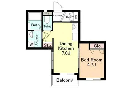 AUGUSTA(1LDK/3階)の間取り写真