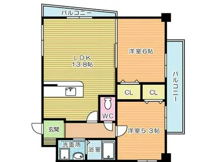 CYGNUS(2LDK/10階)の間取り写真