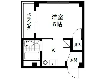 ハイツL(1K/2階)の間取り写真