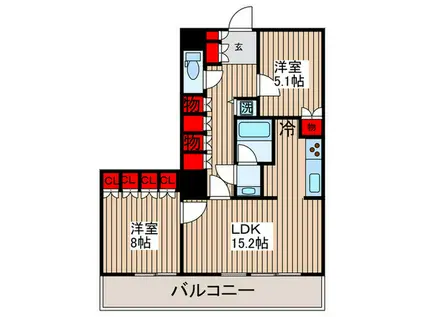 THE TOKYO TOWERS MID TOWER 26F(2LDK/26階)の間取り写真