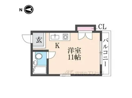 ハイツ熊谷(ワンルーム/3階)の間取り写真
