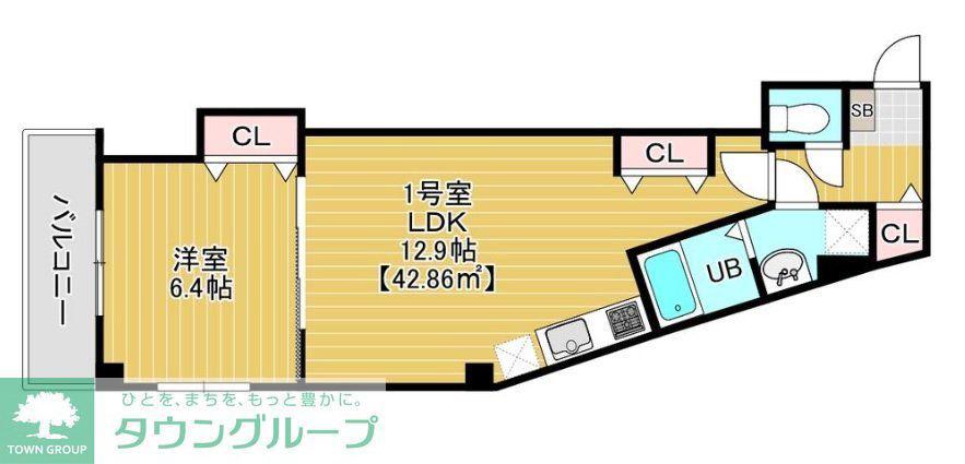 グランディオ検見川(1LDK/2階)の間取り写真