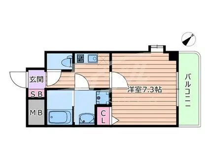 クラウンハイム瑞光フラワーコート(1K/5階)の間取り写真