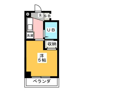 ルミエール白山(1K/5階)の間取り写真